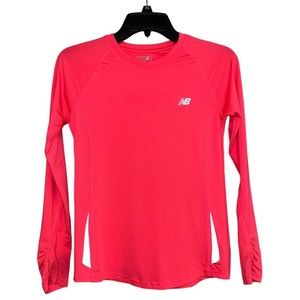 New Balance Girls Size M 10/12 Long Sleeve Long Sleeve Pullover Pink‎ Shirt